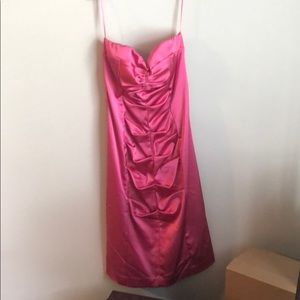 Cachè Silk Hot Pink Body-Con midi dress